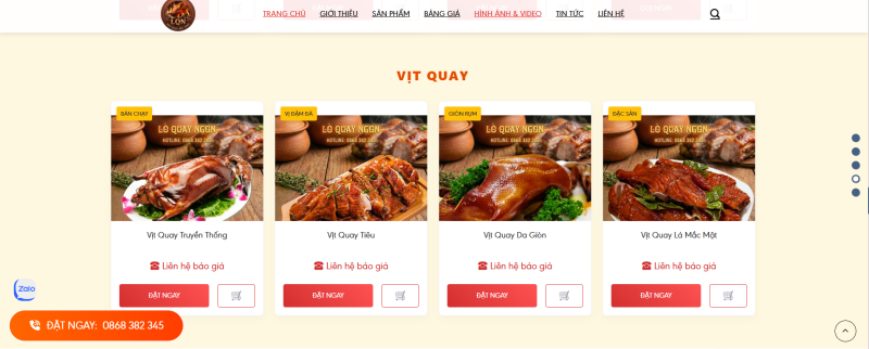 Giá vịt quay tại Lò quay ngon