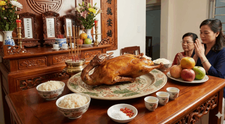 Cách bày trí vịt cúng