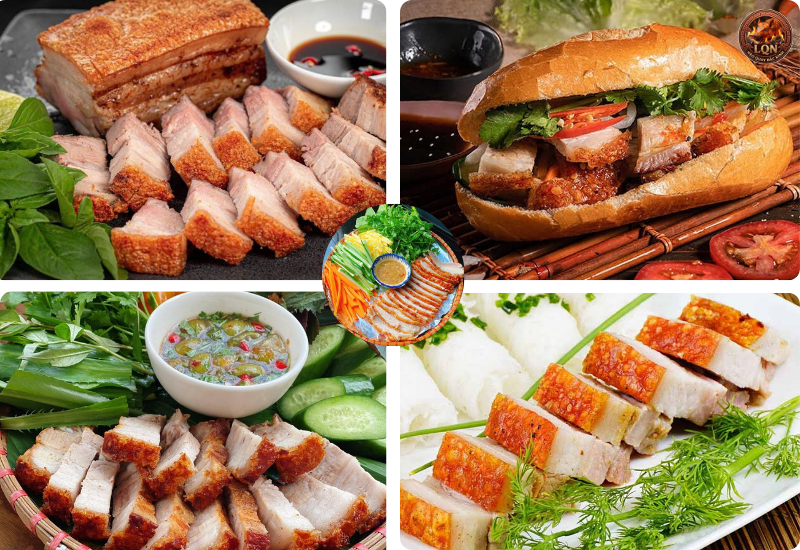 Các món ăn kèm cùng với heo quay da cốm giòn