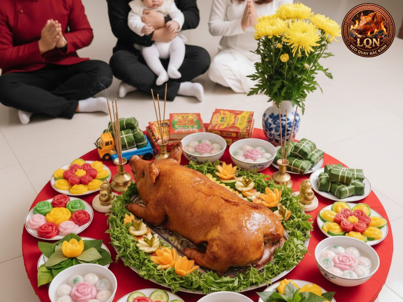 Heo sữa quay cúng thôi nôi- đầy tháng