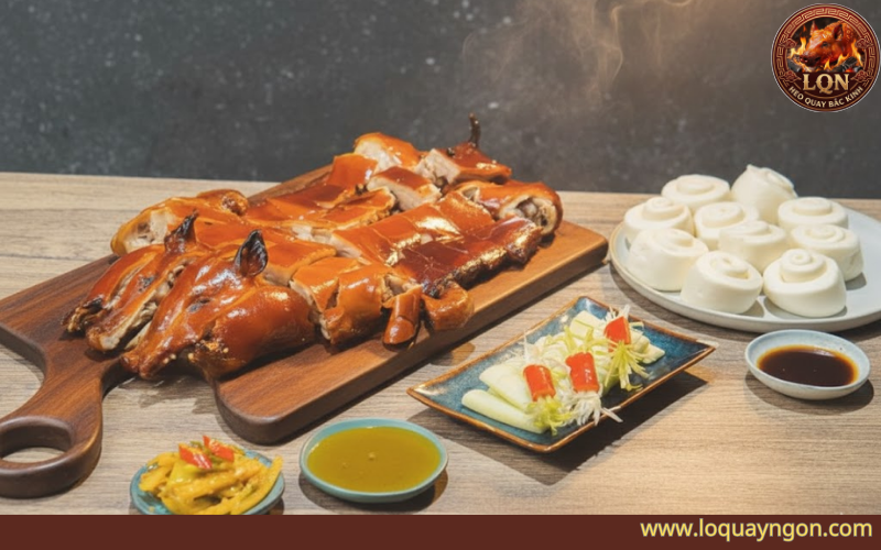 Heo sữa quay da vàng giòn, thịt mềm